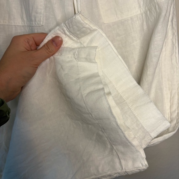 Athleta Cabo Linen Wide Leg Pant, Calla Lily SIZE 0, drawstring travel pant EUC! - Picture 8 of 16